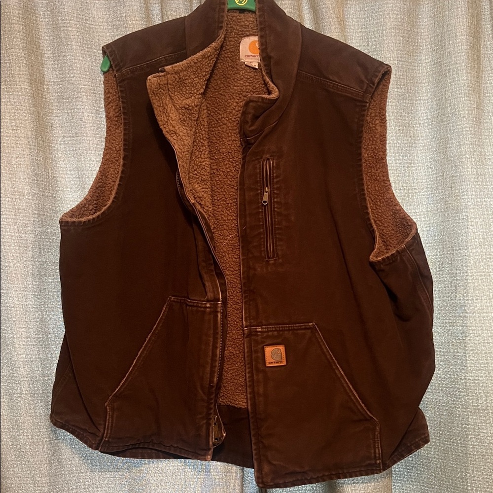 Carhartt Men's Dark Brown Sherpa-Lined Vest